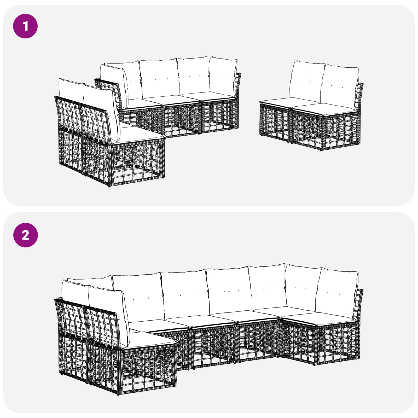 Set vanjskih sofa Prirodna Poliester