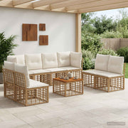 Set vanjskih sofa 9 pcs Prirodna i krema bijela Poliester