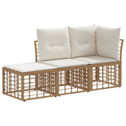 Set vanjskih sofa s jastukom 3 pcs Prirodna Poliester