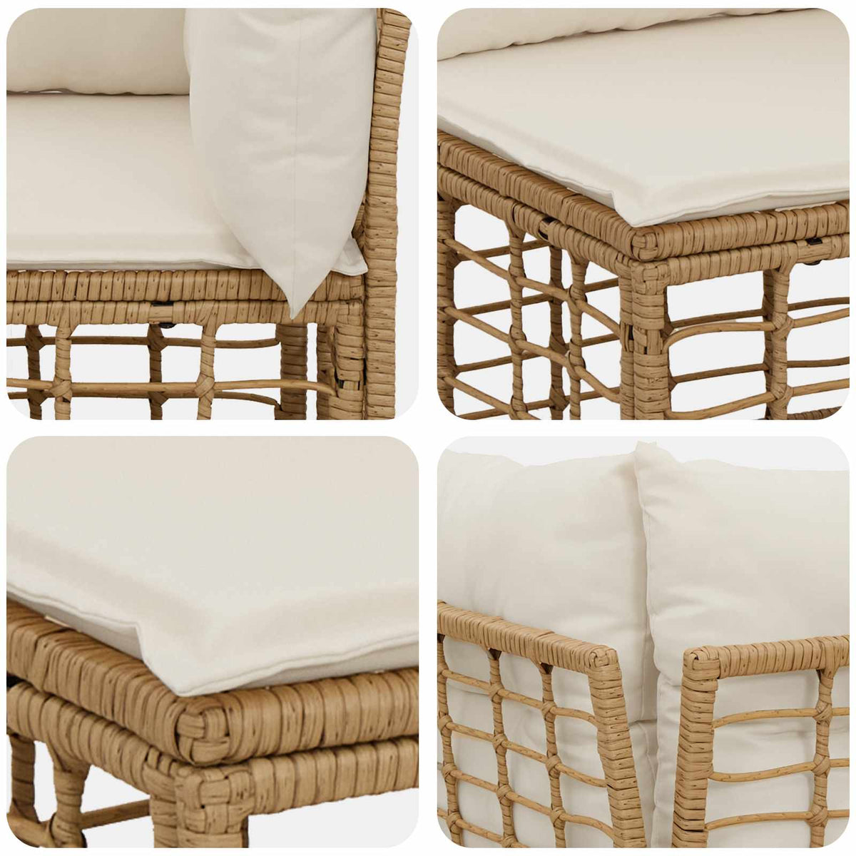 Set vanjskih sofa Prirodna Poliester