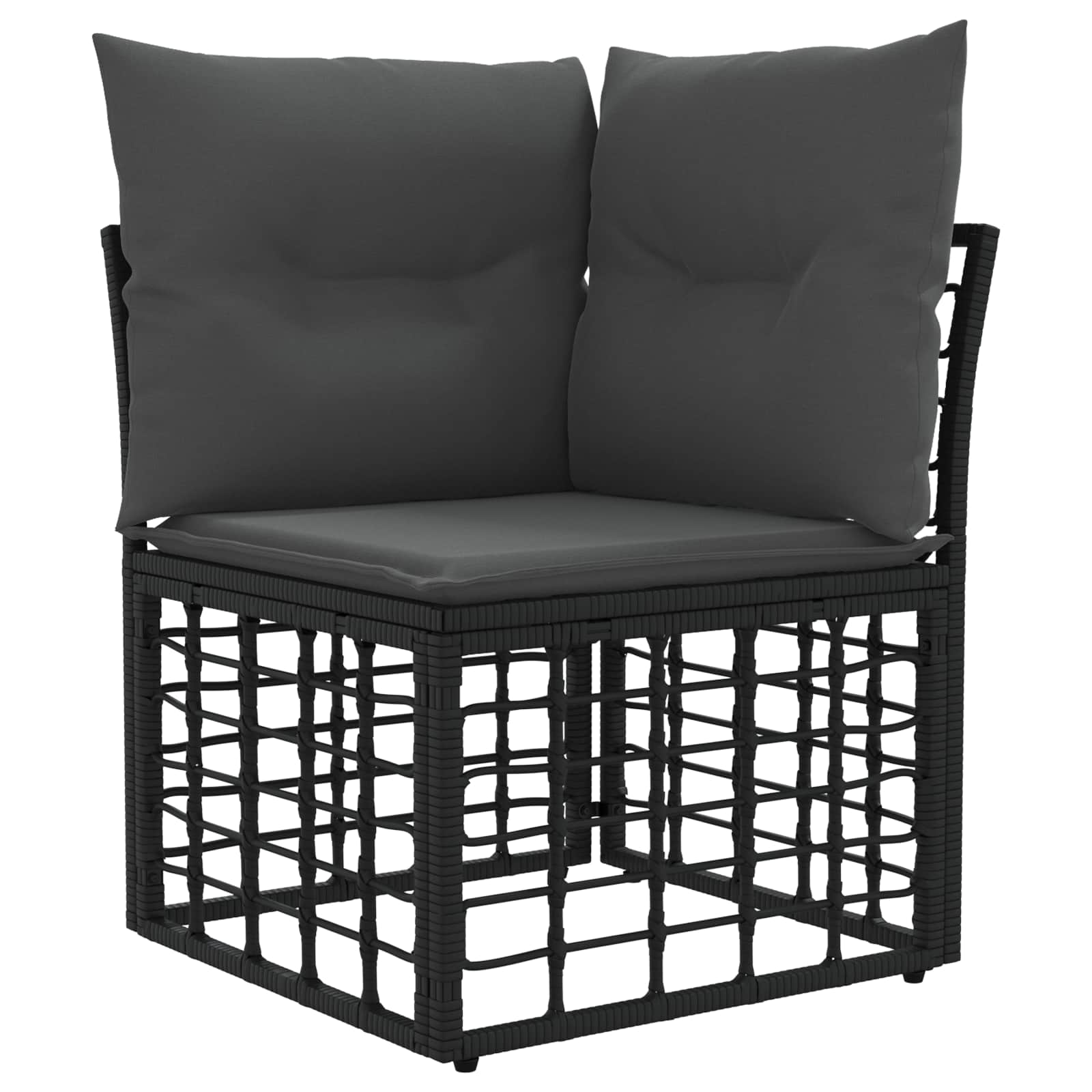 Set vanjskih sofa 5 pcs Crna i tamno siva Poliester