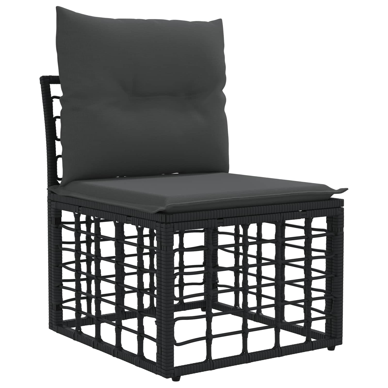 Set vanjskih sofa 5 pcs Crna i tamno siva Poliester