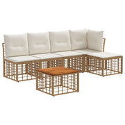 Set vanjskih sofa 6 pcs Prirodna i krema bijela Poliester