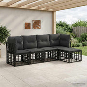 Set vanjskih sofa Crna Poliester