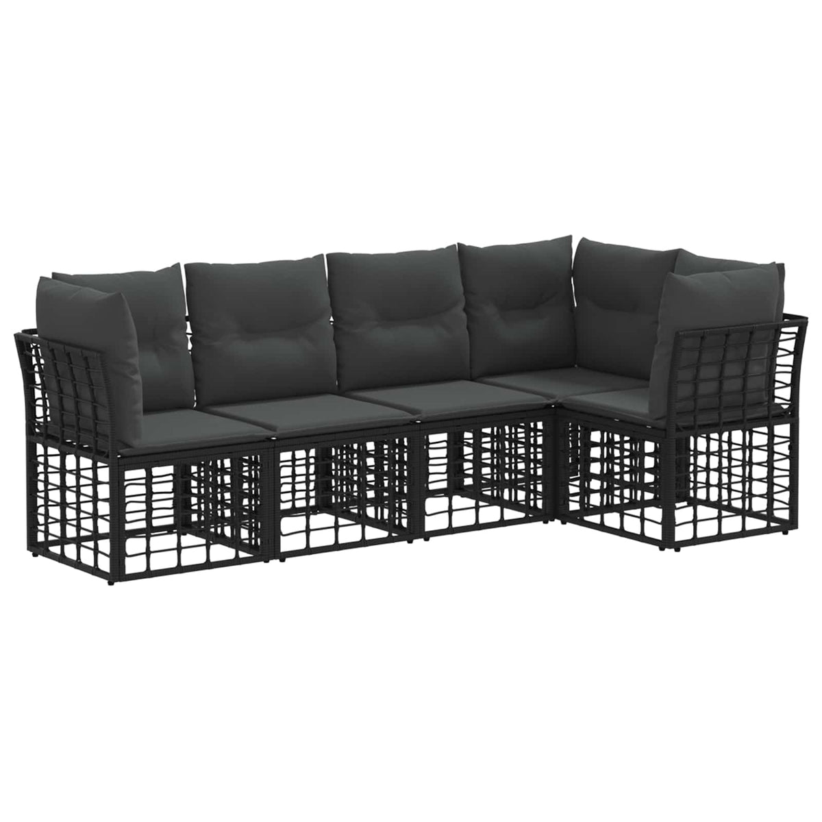 Set vanjskih sofa Crna Poliester