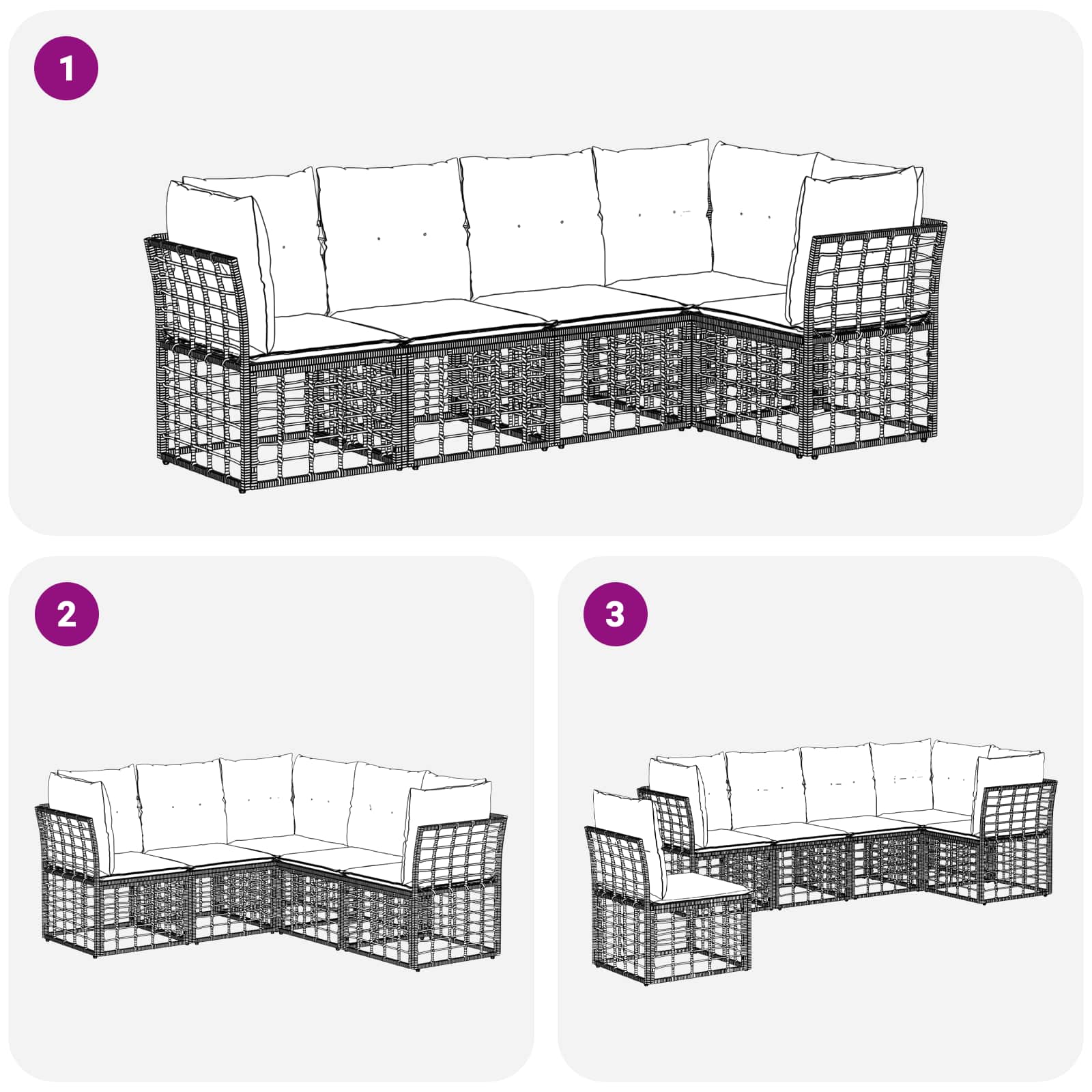 Set vanjskih sofa Prirodna Poliester