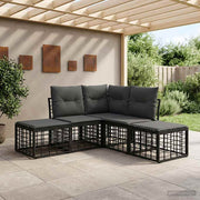 Set vanjskih sofa Crna Poliester