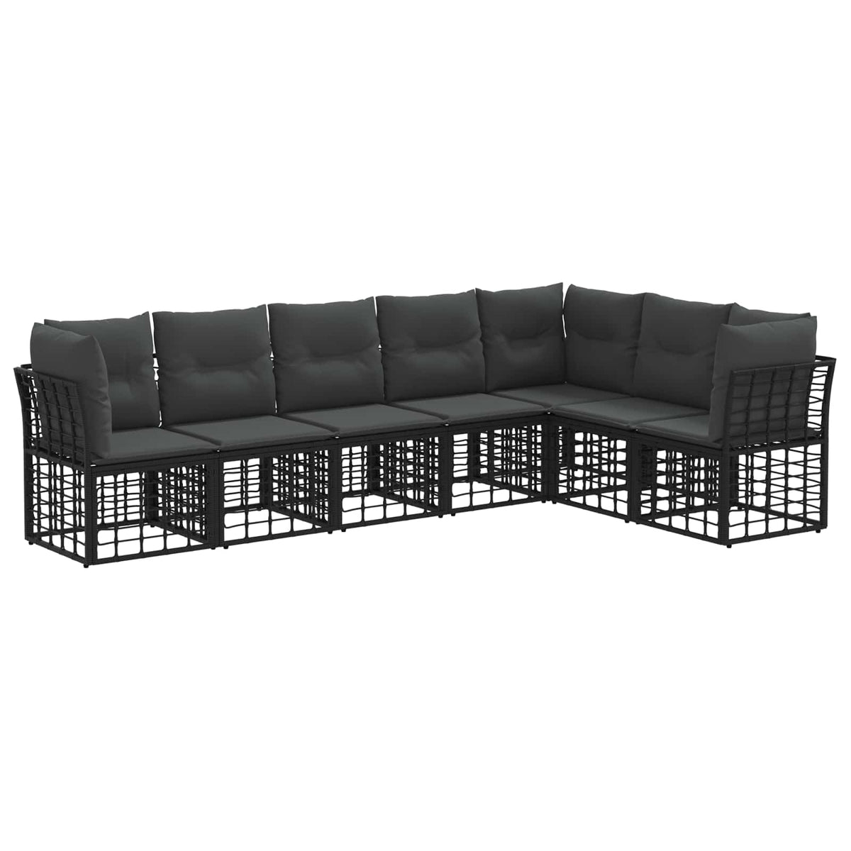 Set vanjskih sofa Crna Poliester