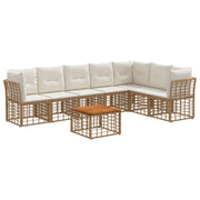 Set vanjskih sofa 8 pcs Prirodna i krema bijela Poliester