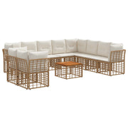 Set vanjskih sofa 11 pcs Prirodna i krema bijela Poliester