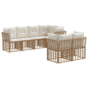 Set vanjskih sofa s jastukom 7 pcs Prirodna Poliester