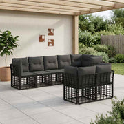 Set vanjskih sofa Crna Poliester