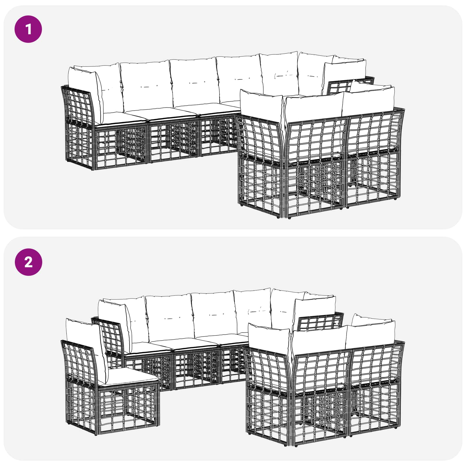 Set vanjskih sofa Prirodna Poliester