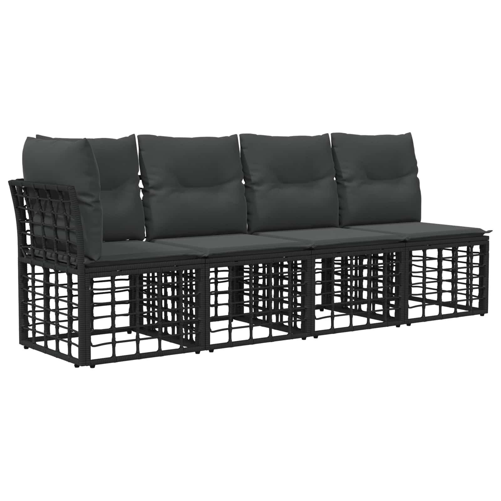 Set vanjskih sofa 9 pcs Crna i tamno siva Poliester