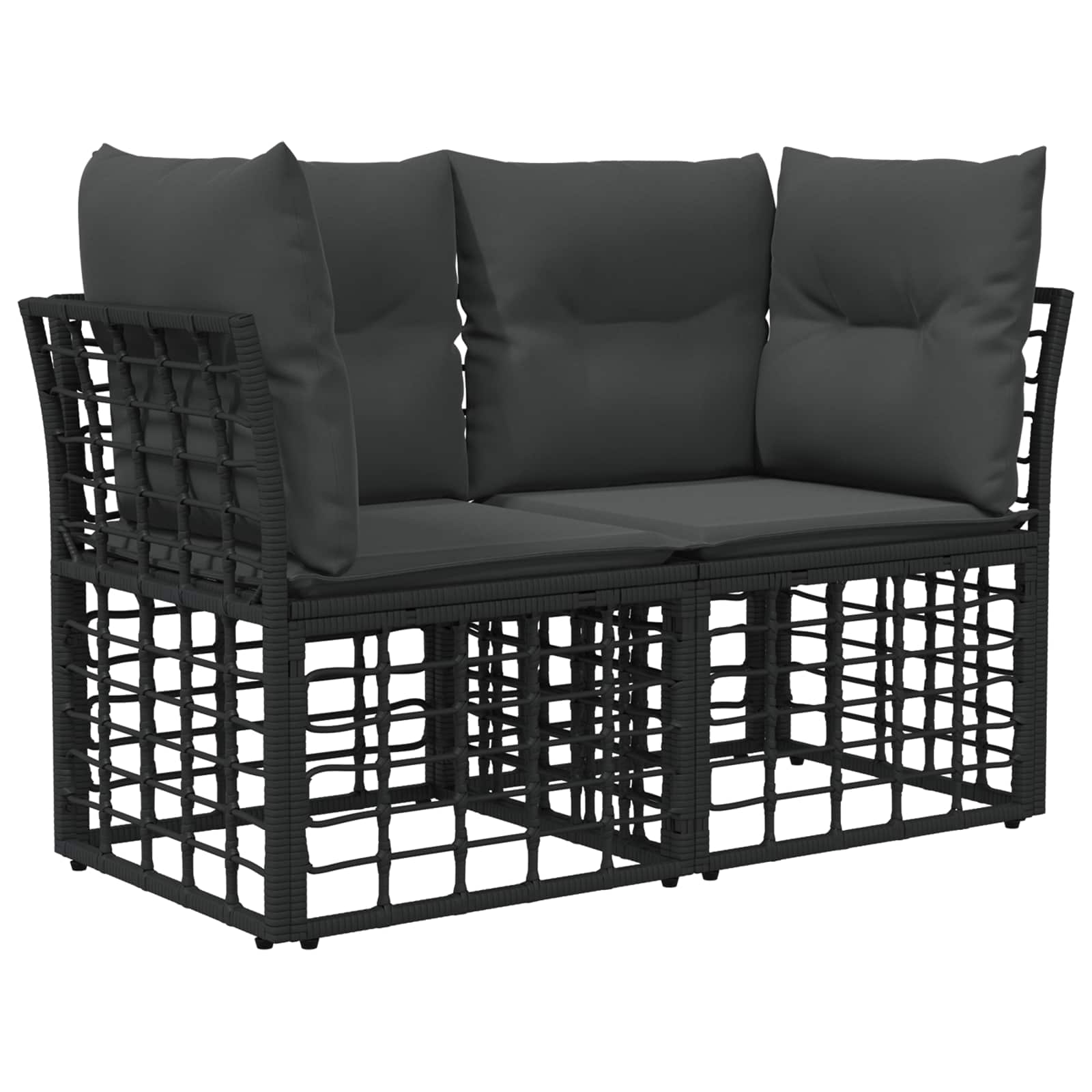 Set vanjskih sofa 7 pcs Crna i tamno siva Poliester