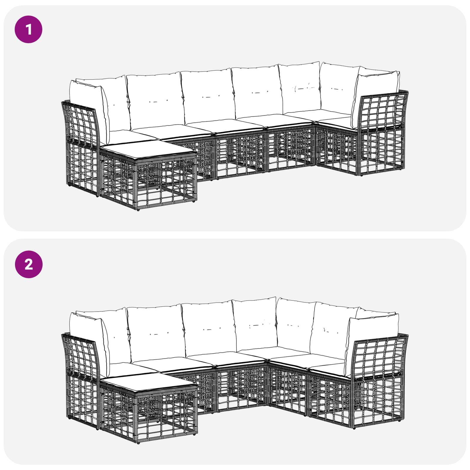 Set vanjskih sofa Prirodna Poliester