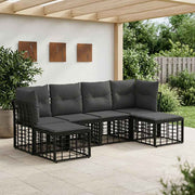 Set vanjskih sofa Crna Poliester