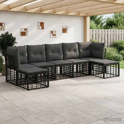 Set vanjskih sofa Crna Poliester