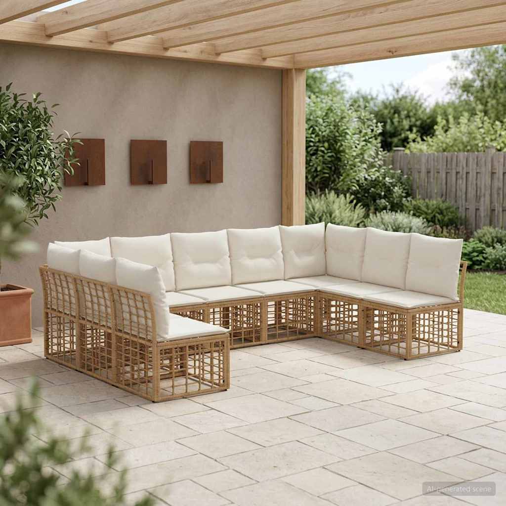 Set vanjskih sofa Prirodna Poliester