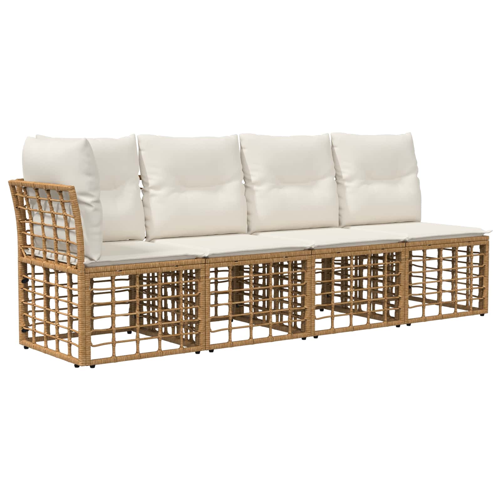 Set vanjskih sofa 10 pcs Prirodna i krema bijela Poliester
