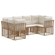 Set vanjskih sofa s jastukom 6 pcs Prirodna Poliester