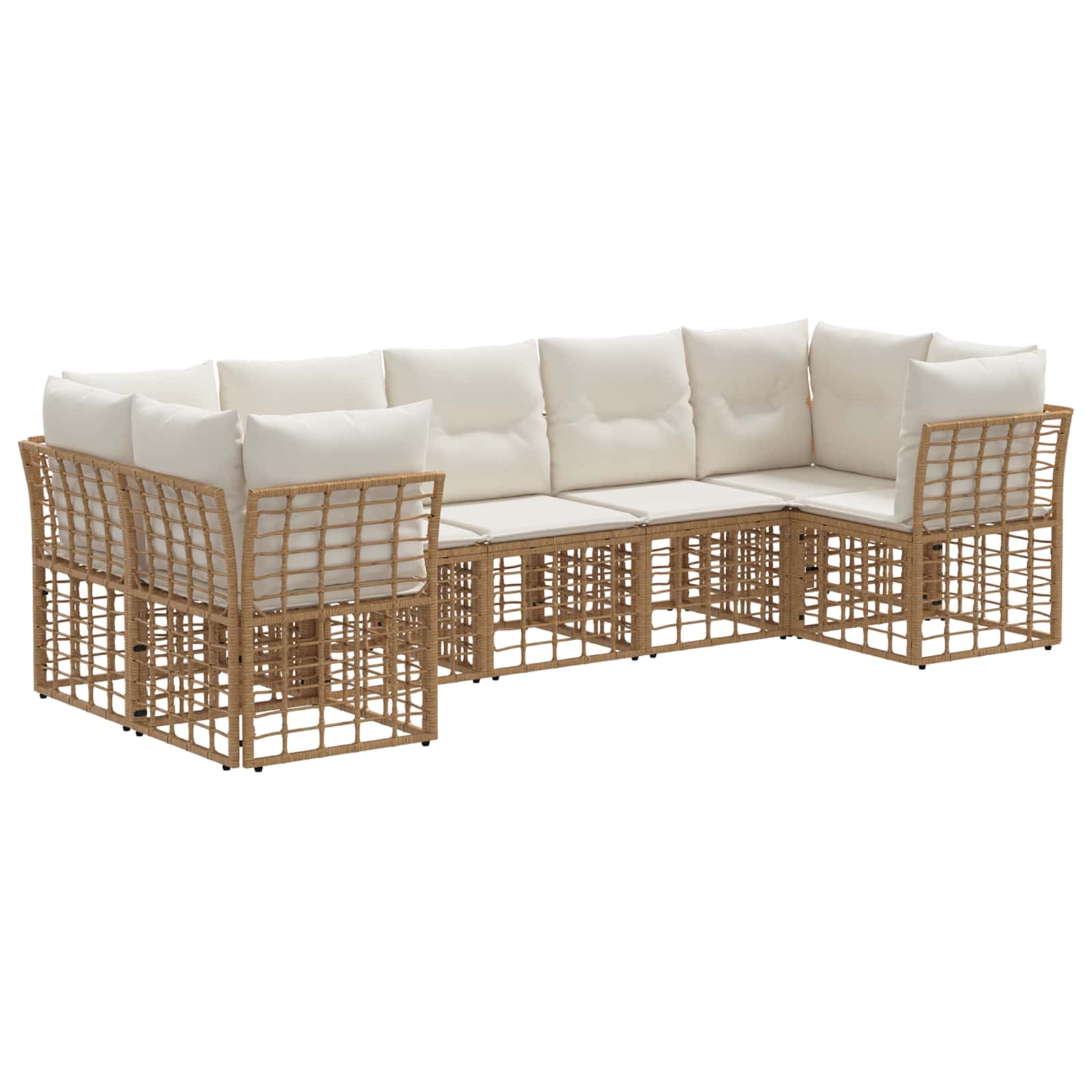 Set vanjskih sofa 7 pcs Prirodna i krema bijela Poliester