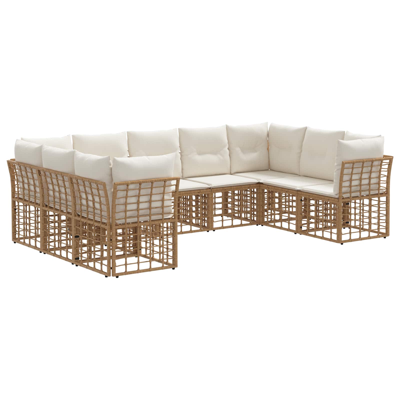 Set vanjskih sofa Prirodna i krema bijela Poliester