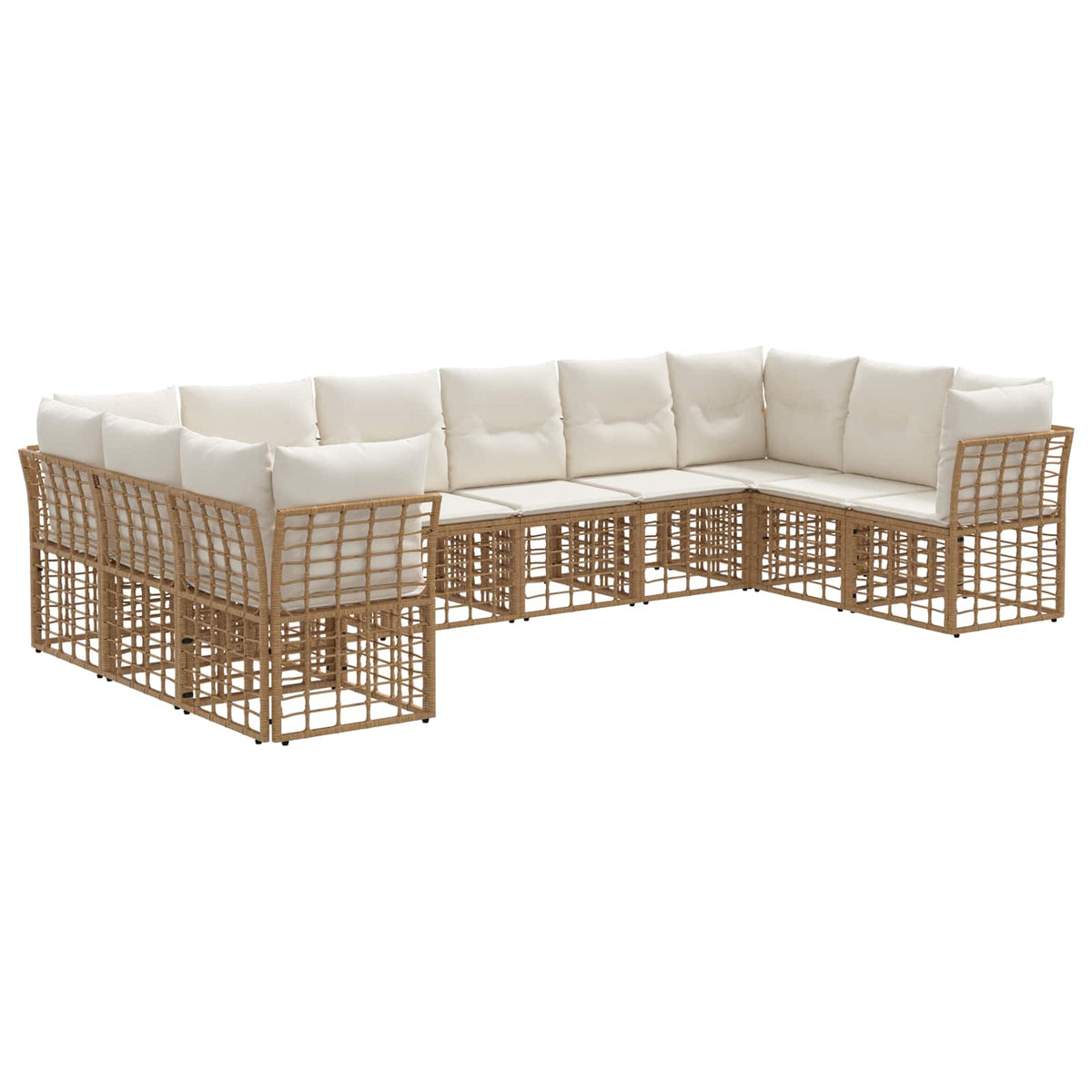 Set vanjskih sofa Prirodna i krema bijela Poliester