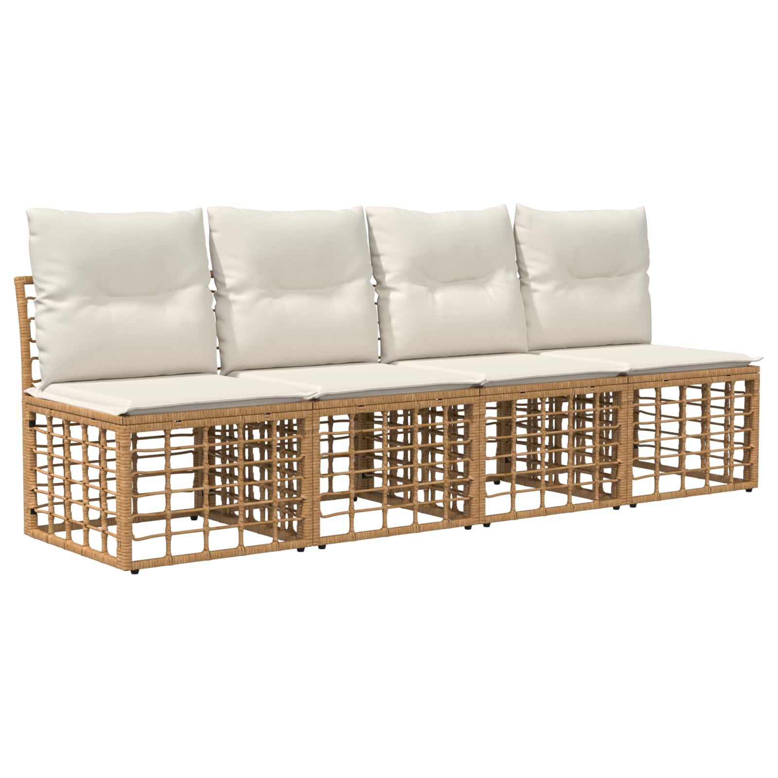 Set vanjskih sofa Prirodna i krema bijela Poliester