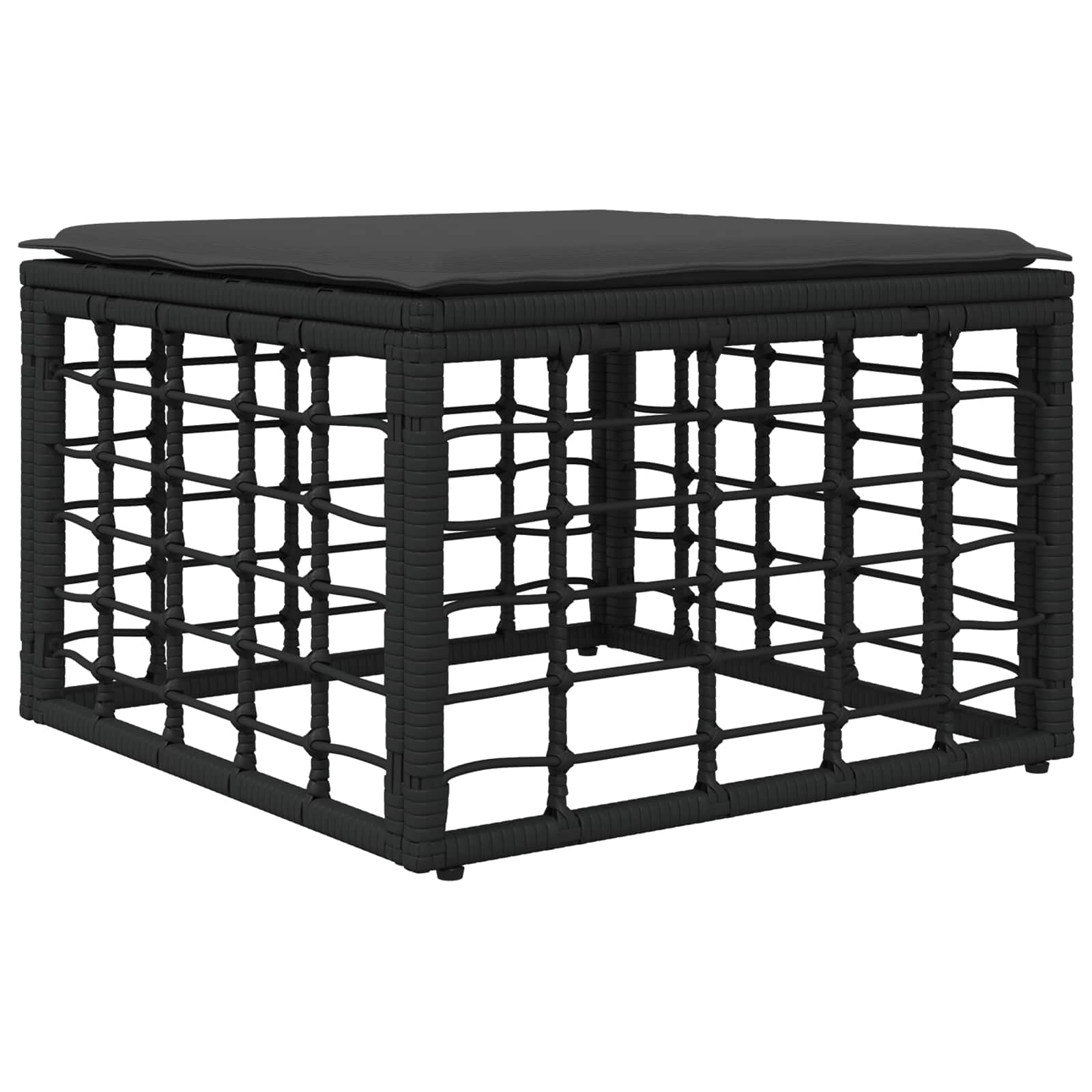 Set vanjskih sofa Crna i tamno siva Poliester