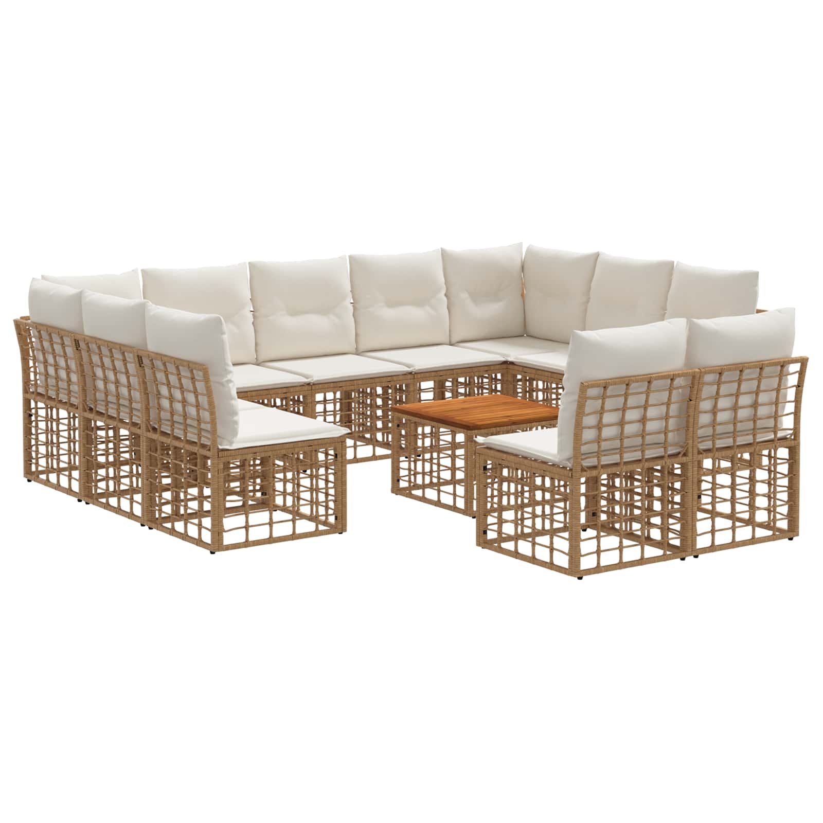 Set vanjskih sofa 12 pcs Prirodna i krema bijela Poliester