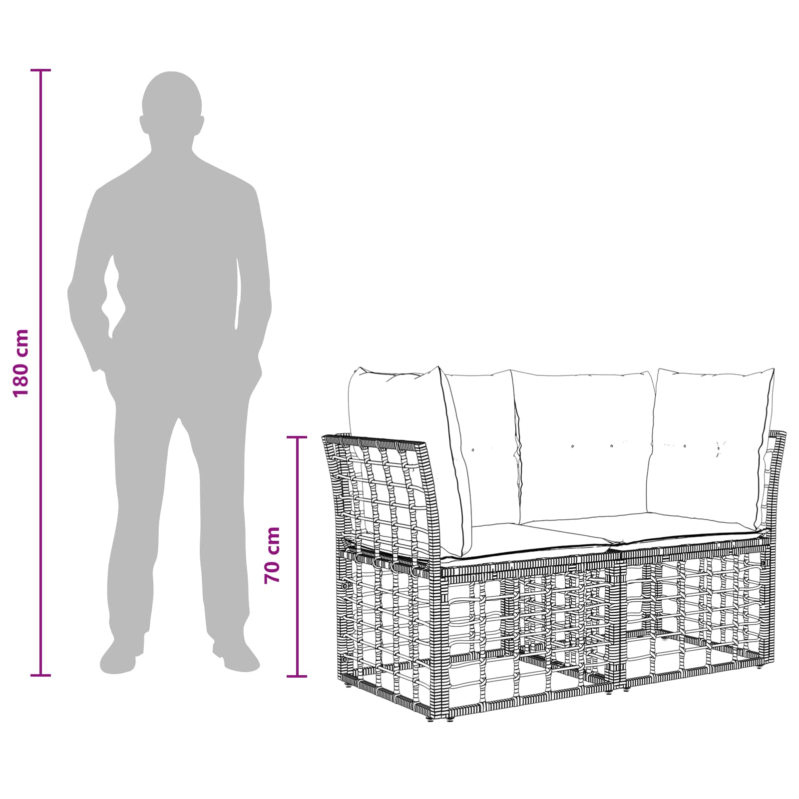Set vanjskih sofa 12 pcs Prirodna i krema bijela Poliester