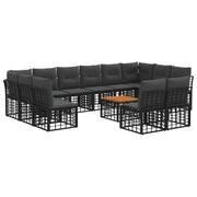 Set vanjskih sofa 13 pcs Crna i tamno siva Poliester