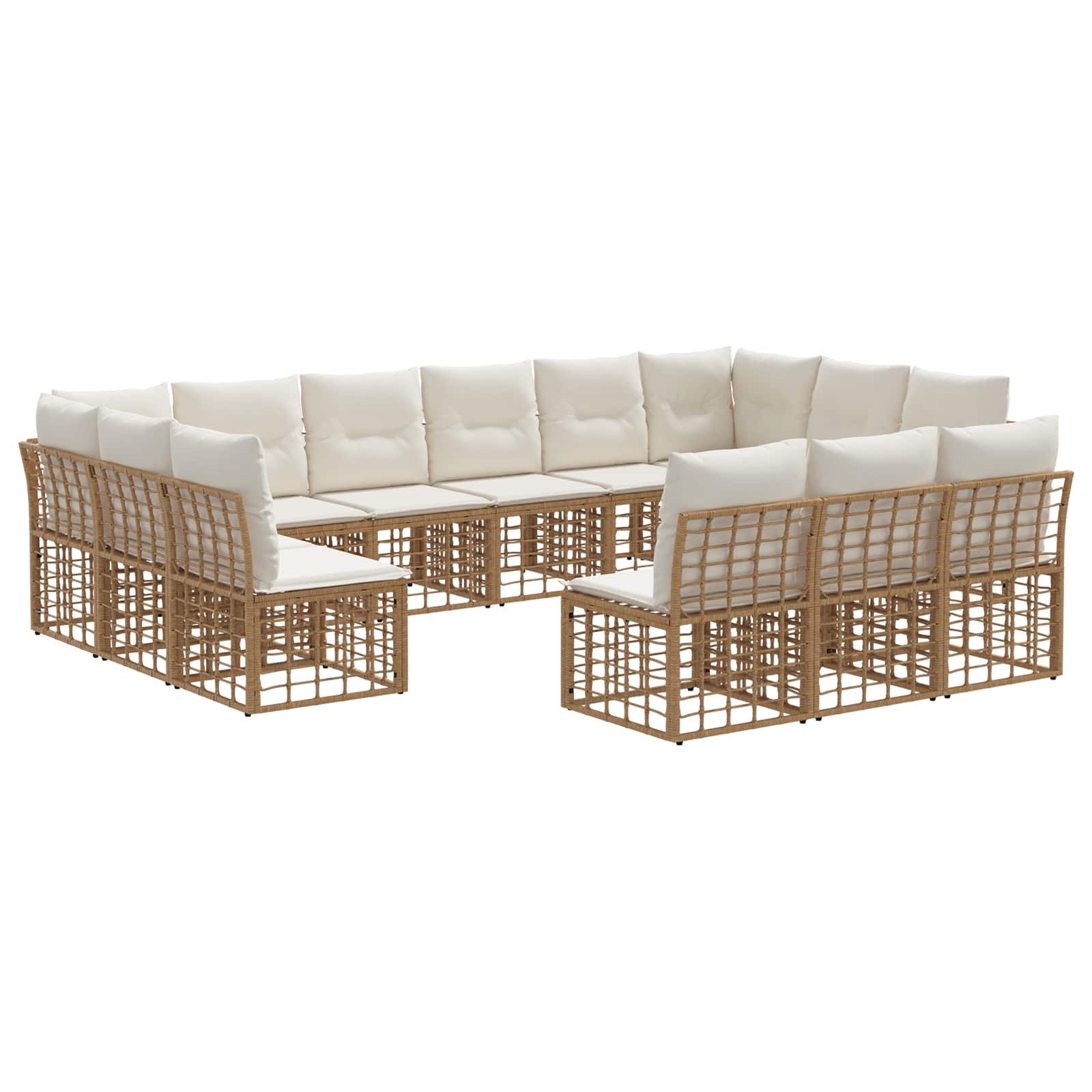 Set vanjskih sofa Prirodna i krema bijela Poliester