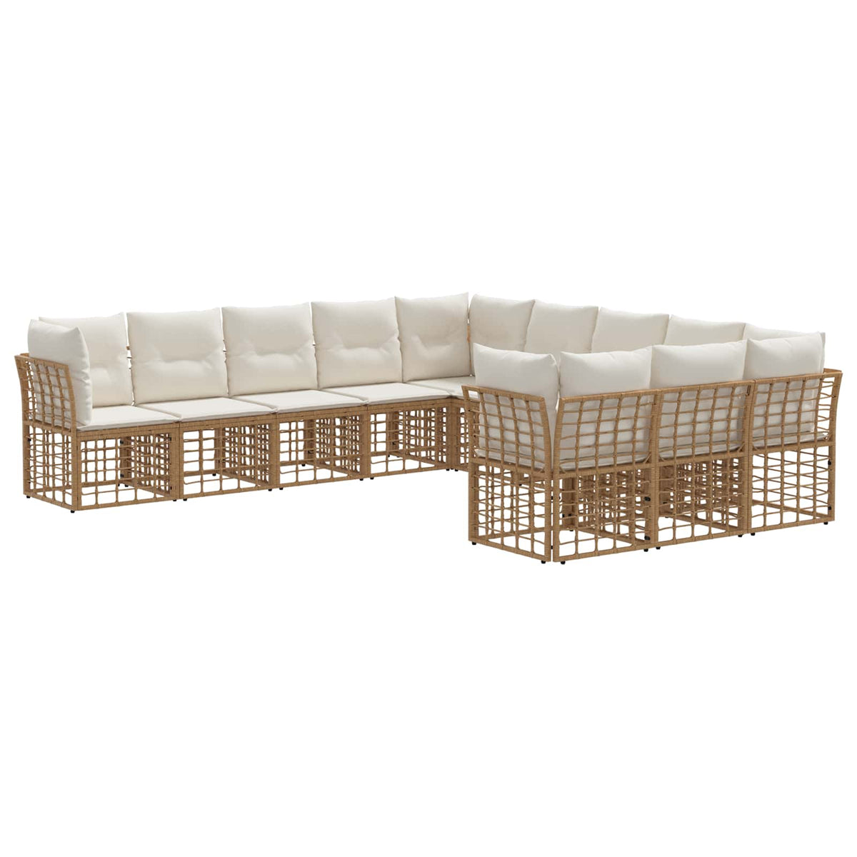 Set vanjskih sofa Prirodna i krema bijela Poliester