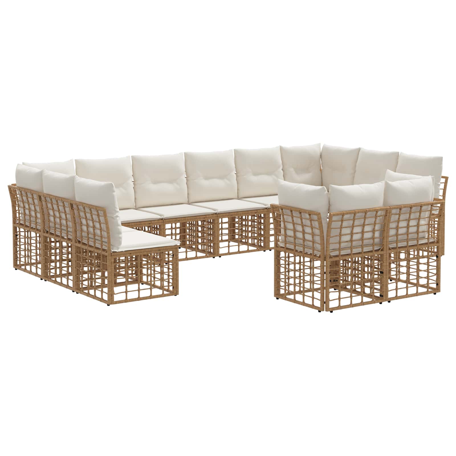 Set vanjskih sofa Prirodna i krema bijela Poliester