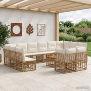 Set vanjskih sofa 13 kom. Prirodna i krema bijela Poliester