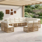 Set vanjskih sofa Prirodna i krema bijela Poliester
