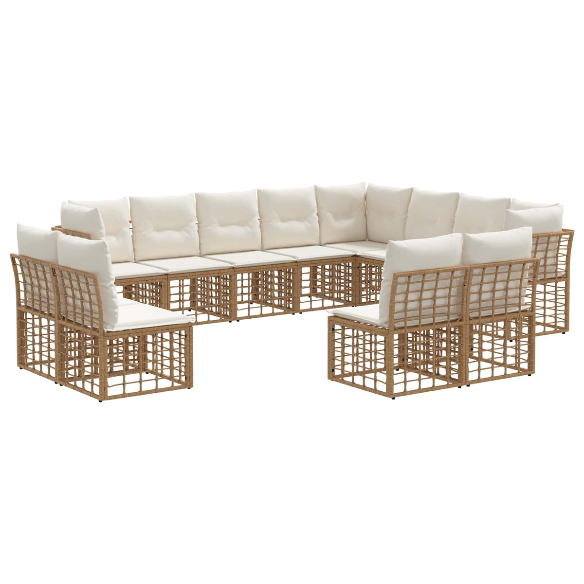 Set vanjskih sofa Prirodna i krema bijela Poliester