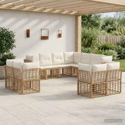 Set vanjskih sofa Prirodna i krema bijela Poliester