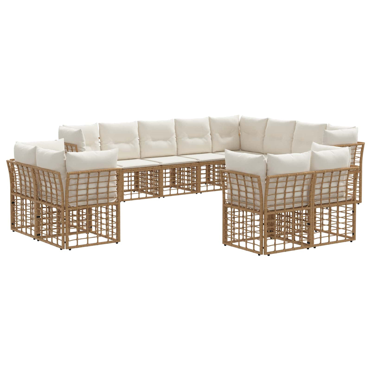 Set vanjskih sofa Prirodna i krema bijela Poliester