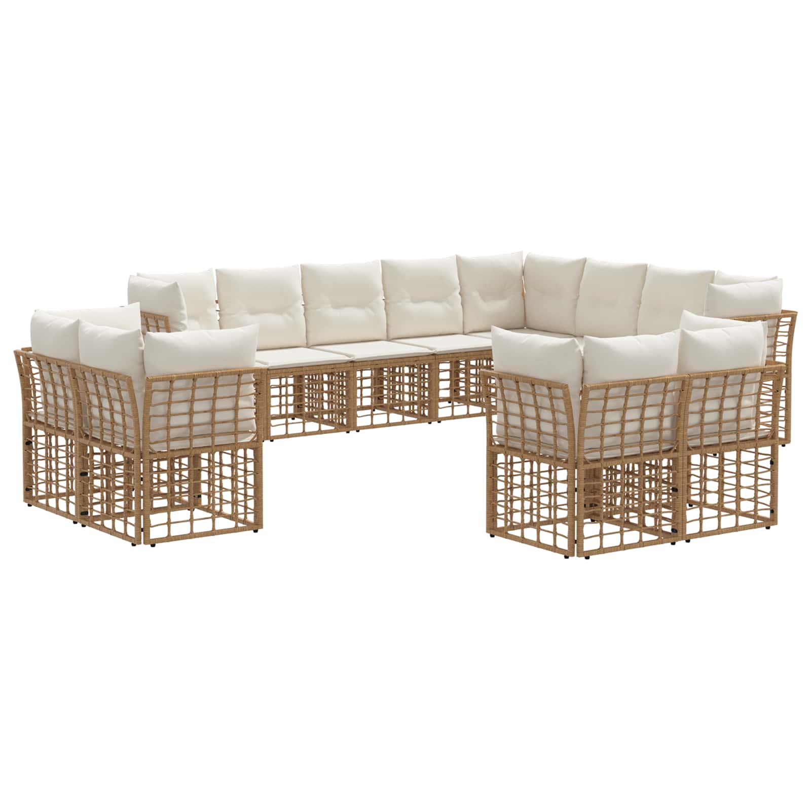 Set vanjskih sofa Prirodna i krema bijela Poliester