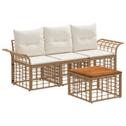Set vanjskih sofa 4 pcs Prirodna i krema bijela Poliester