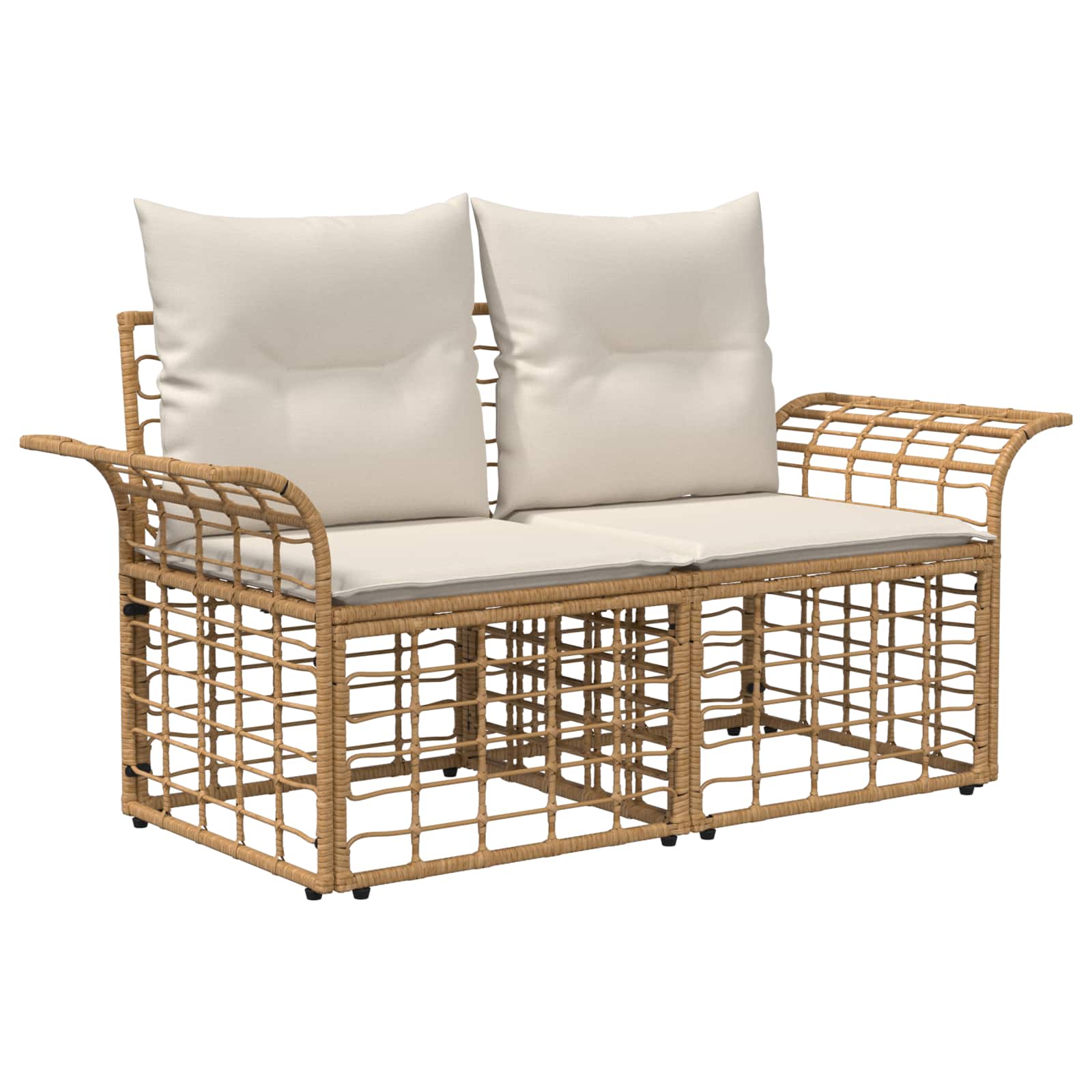 Set vanjskih sofa 4 pcs Prirodna i krema bijela Poliester