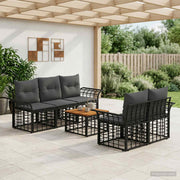 Set vanjskih sofa 6 kom. Crna i tamno siva poliratan