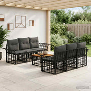 Set vanjskih sofa 7 kom. Crna i tamno siva poliratan