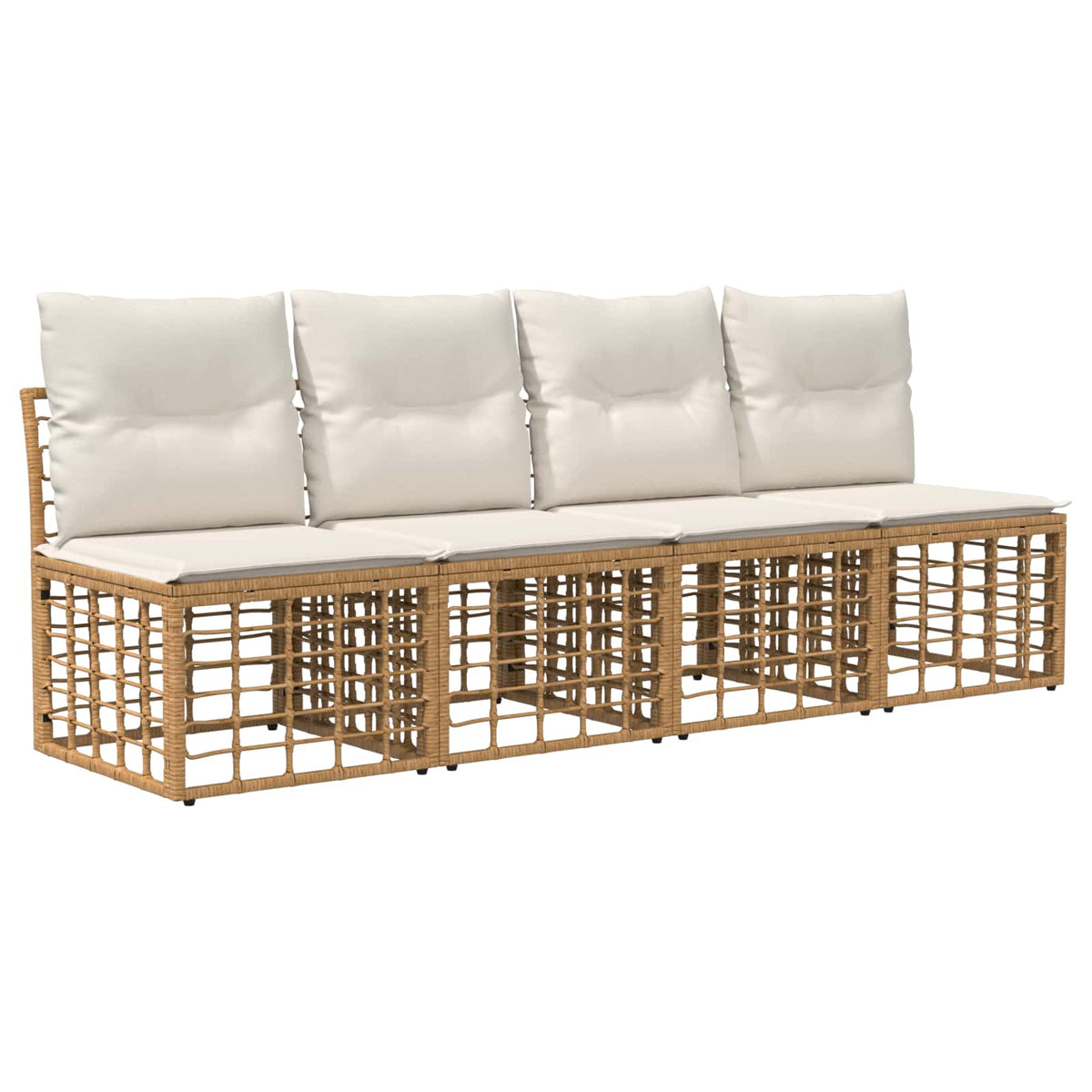 Set vanjskih sofa 9 kom. Prirodna i krema bijela poliratan