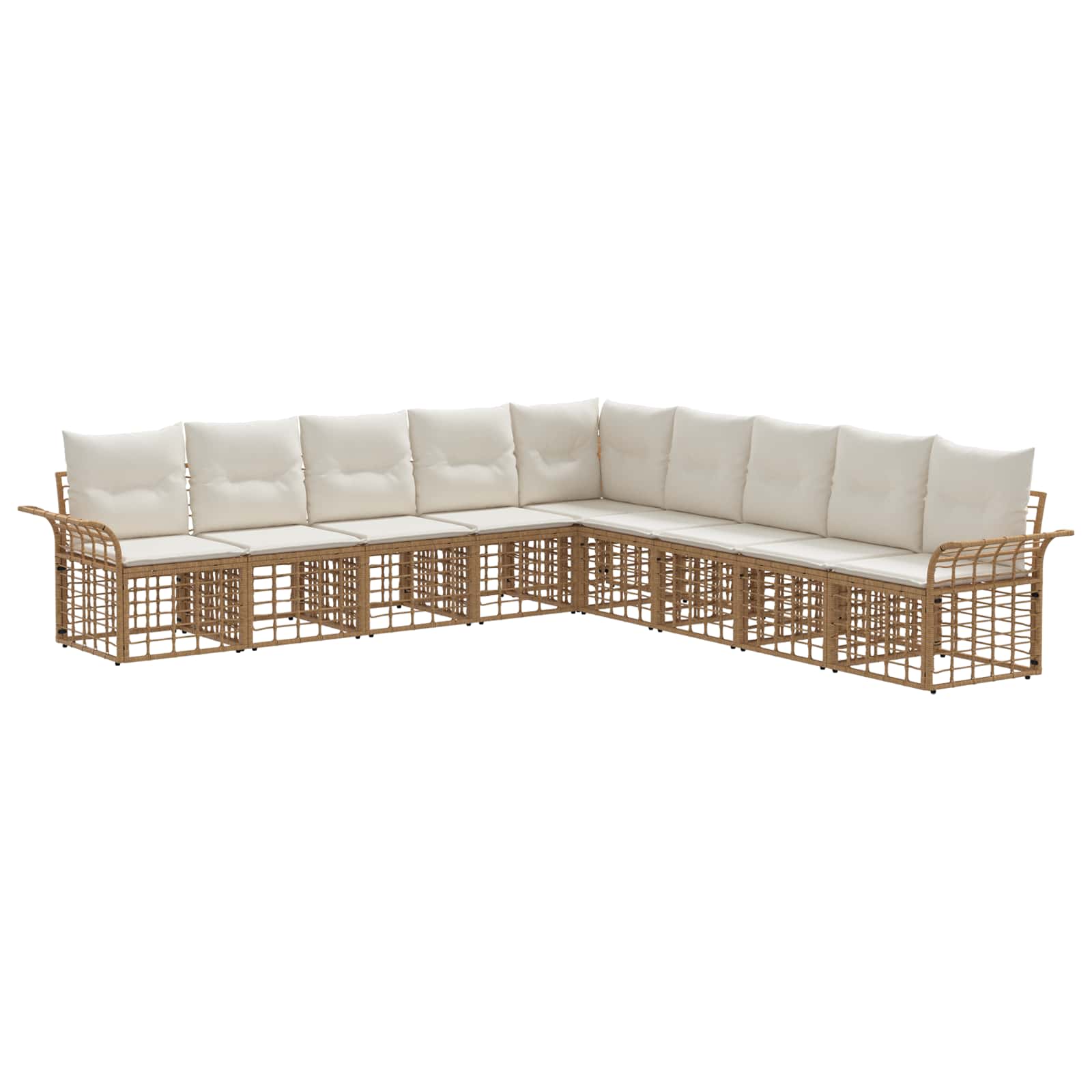 Set vanjskih sofa 9 pcs Prirodna i krema bijela Poliester
