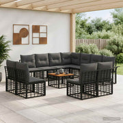 Set vanjskih sofa 12 kom. Crna i tamno siva Poliester