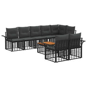 Set vanjskih sofa 9 pcs Crna i tamno siva poliratan